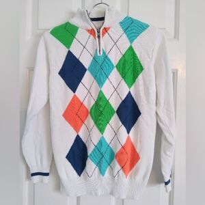 Boys long sleeve argyle print sweater sz 10-12